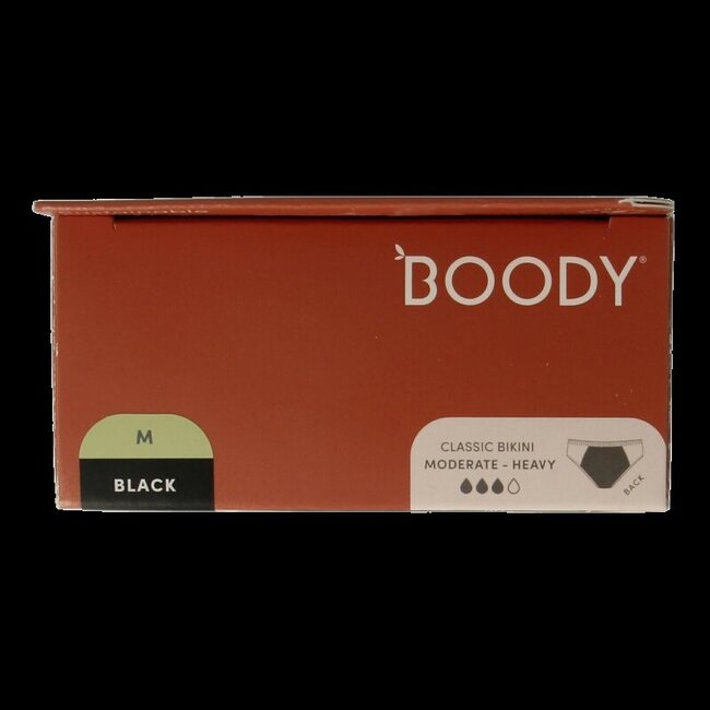 Culotte de règles Boody coupe bikini noir flux modéré/abondant M 1 pièce