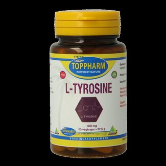 Toppharm Toppharm L-Tyrosine 450mg puur 50 Vegetarische capsules