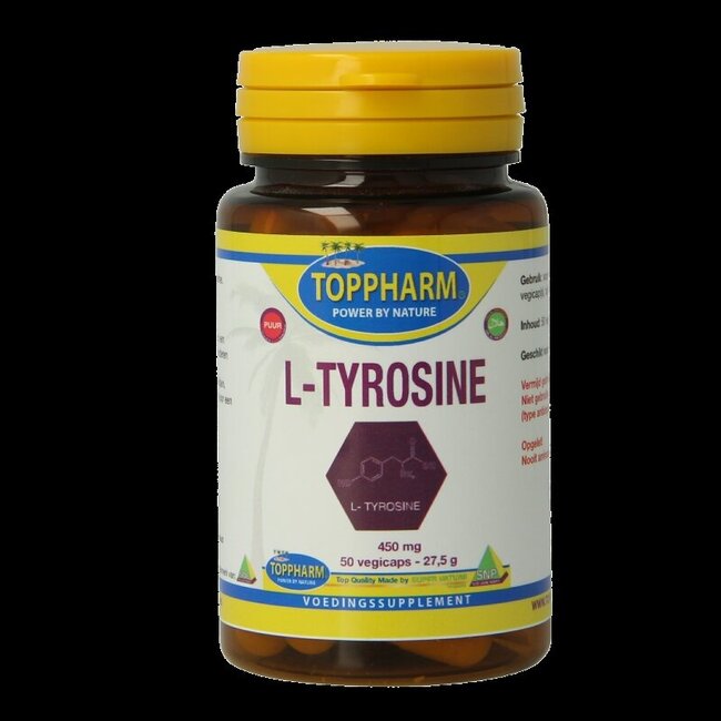 Toppharm L-Tyrosine 450mg puur 50 Vegetarische capsules