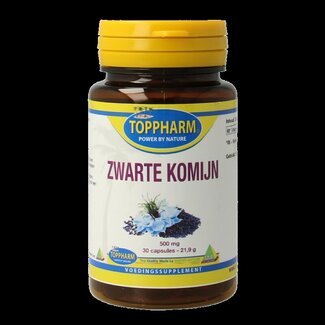 Toppharm Toppharm Zwarte komijn 500mg 30 Capsules
