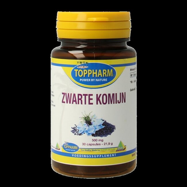 Toppharm Zwarte komijn 500mg 30 Capsules