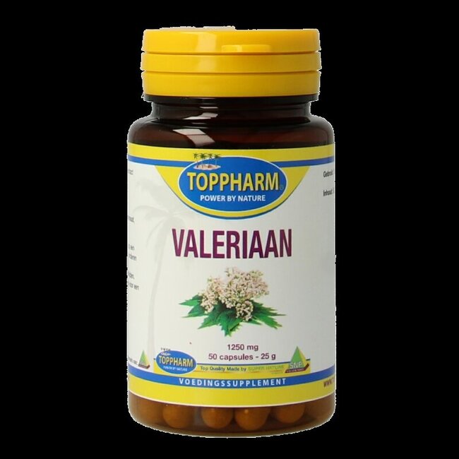 Toppharm Valeriaan 1250mg 50 Capsules