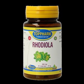 Toppharm Toppharm Rhodiola 580mg puur 30 Vegetarische capsules