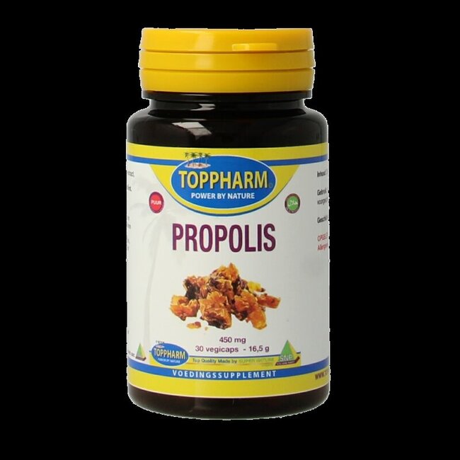 Toppharm Propolis 450mg puur 30 Vegetarische capsules