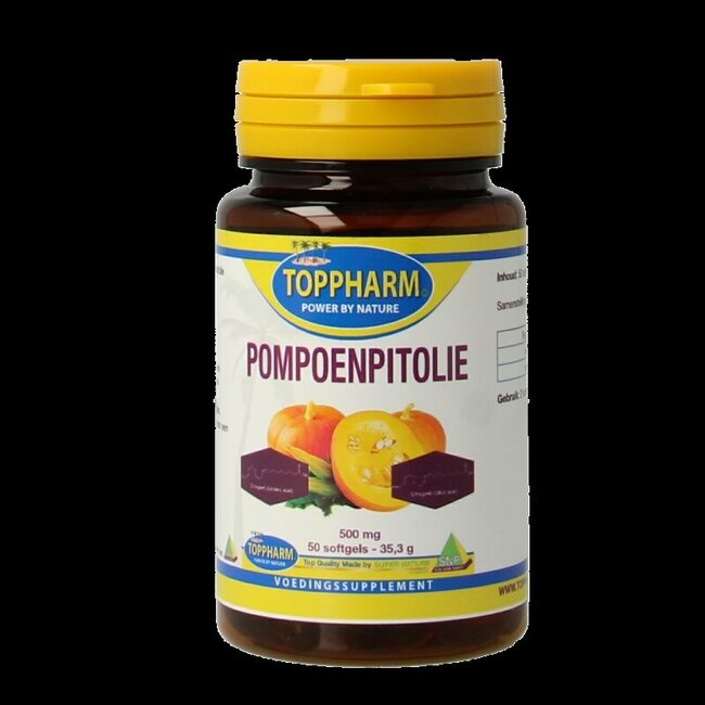 Toppharm Pompoenpitolie 500mg 50 Softgels