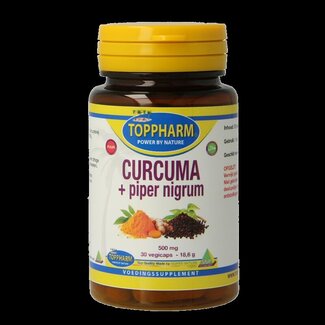 Toppharm Toppharm Curcuma piper nigrum puur 500mg 30 Vegetarische capsules
