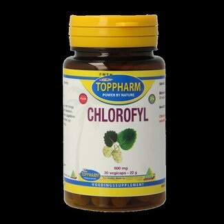 Toppharm Toppharm Chlorofyl puur 600mg 30 Vegetarische capsules