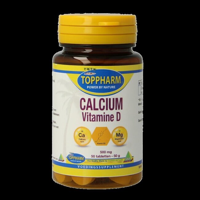 Toppharm Calcium vitamine D 500mg 50 Tabletten