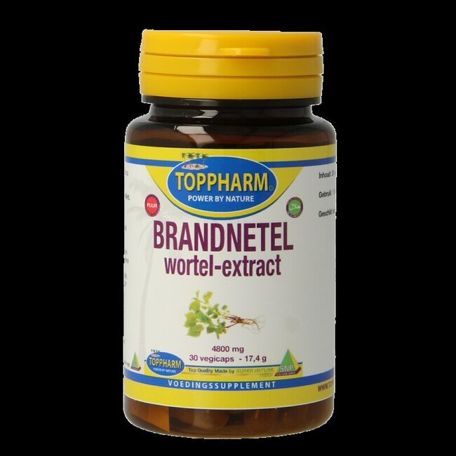Toppharm Brandnetel wortel extract puur 4800mg 30 Vegetarische capsules