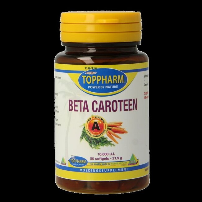 Toppharm Beta caroteen 10.000ui 50 Softgels