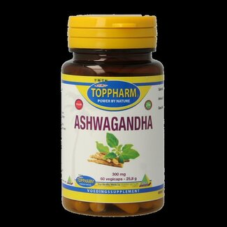 Toppharm Toppharm Ashwagandha 300mg puur 60 Vegetarische capsules