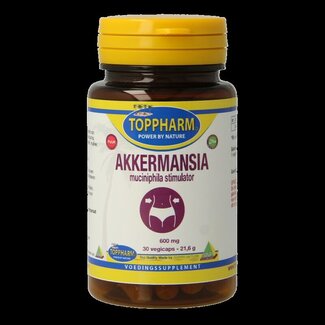 Toppharm Toppharm Akkermansia puur 600mg 30 Vegetarische capsules