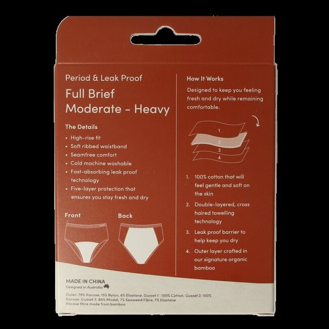 Boody Menstruatieondergoed tailleslip zwart normaal/hevi 1 Stuks