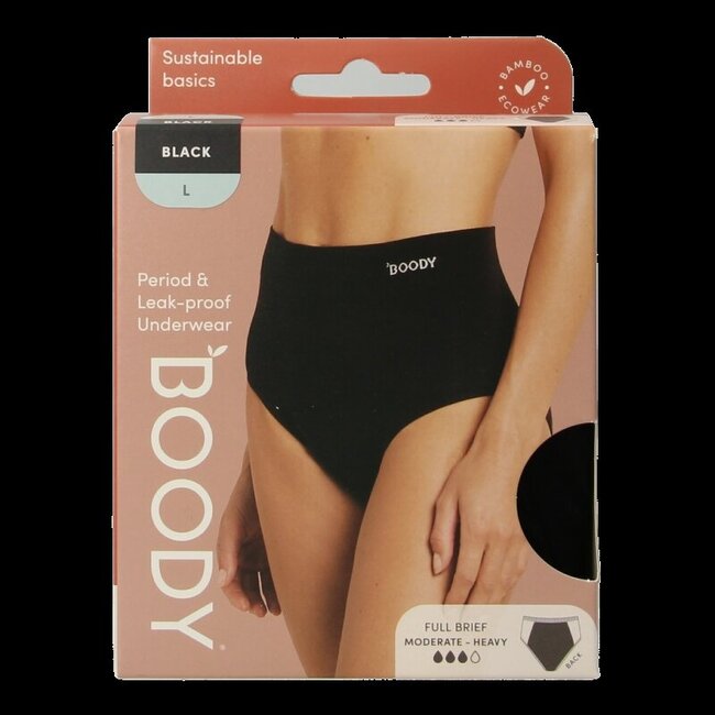 Menstruatieondergoed tailleslip zwart normaal L 1 Stuks
