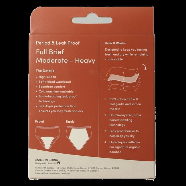 Boody Menstruatieondergoed tailleslip zwart normaal L 1 Stuks