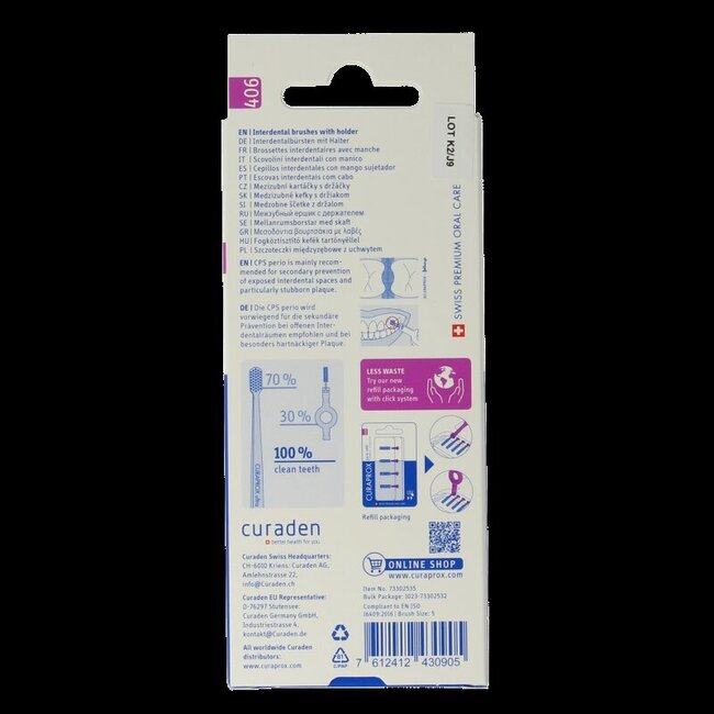 Curaprox Perio start 406 fuchsia 5 pièces
