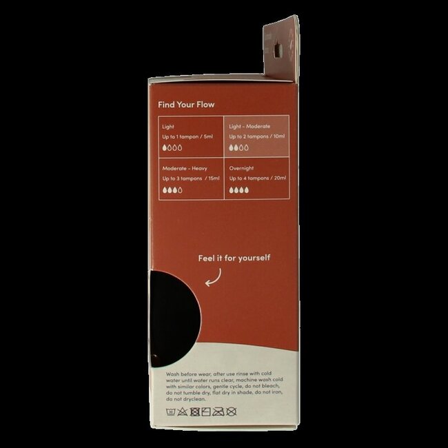 Boody Menstruatieondergoed bikinislip zwart licht/norm S 1 Stuks