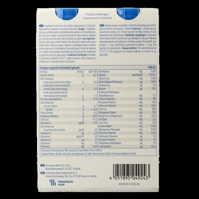 Fresubin Protein cappuccino 250ml 4 Stuks