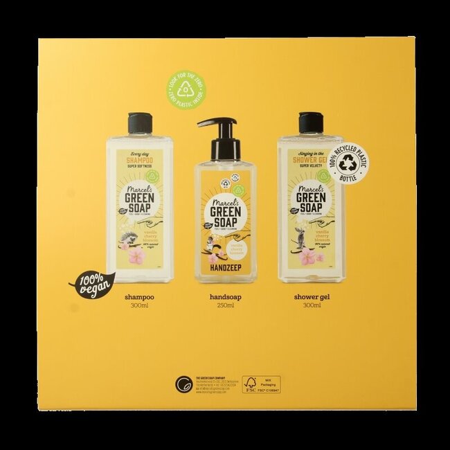 Coffret cadeau Marcel's Green Soap vanille et fleur de cerisier 1 set