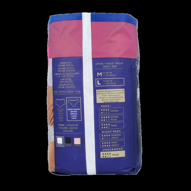 Tena Silhouette plus low waist wit L 10 Stuks