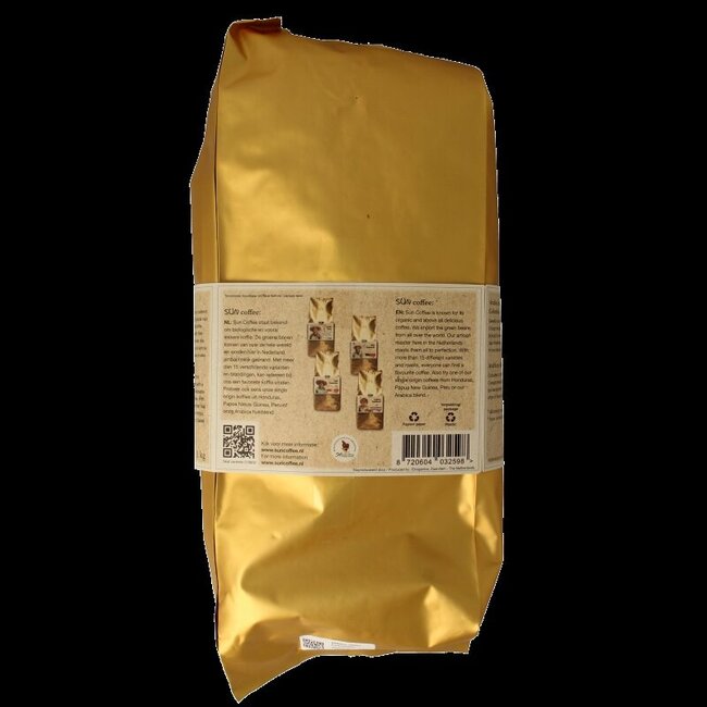 SUN Coffee Grains de café bio torréfaction foncée transportés à la voile 1 kg