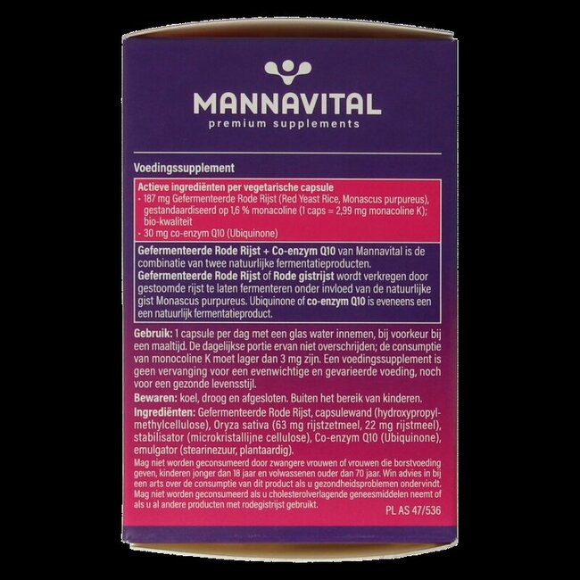 Mannavital Riz rouge fermenté 60 capsules végétariennes