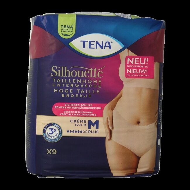 Silhouet plus high waist creme medium 9 Stuks