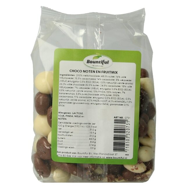 Bountiful Choco noten fruitmix 250 Gram