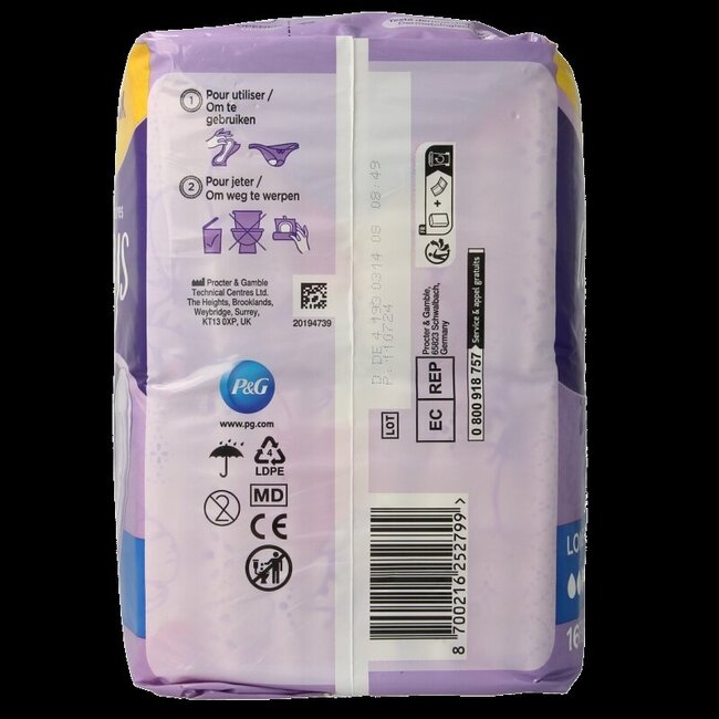 Always Discreet Long+ 16 pièces