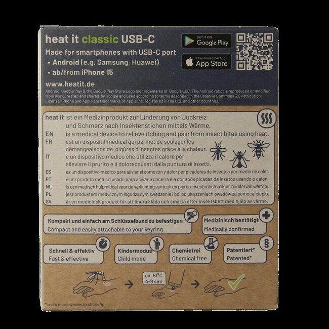 Heat-it Insect bite healer classic USB-C 1 pièce