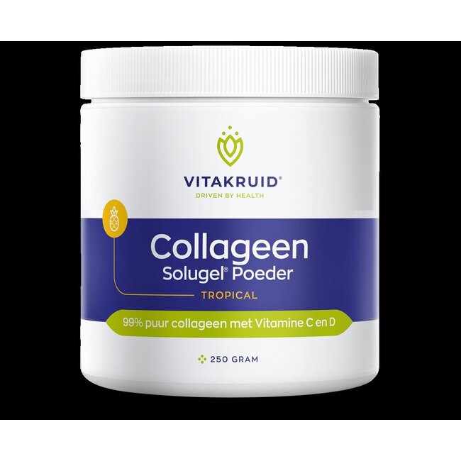 Vitakruid Collageen Solugel poeder met vitamine C & D Tropic 250 Gram
