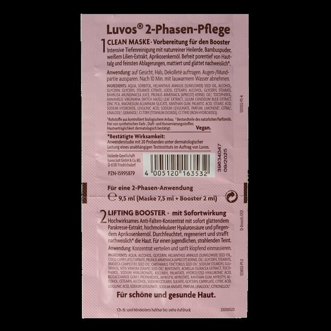 Luvos Crememasker lifting booster 2 fasen bio 9.5 Milliliter