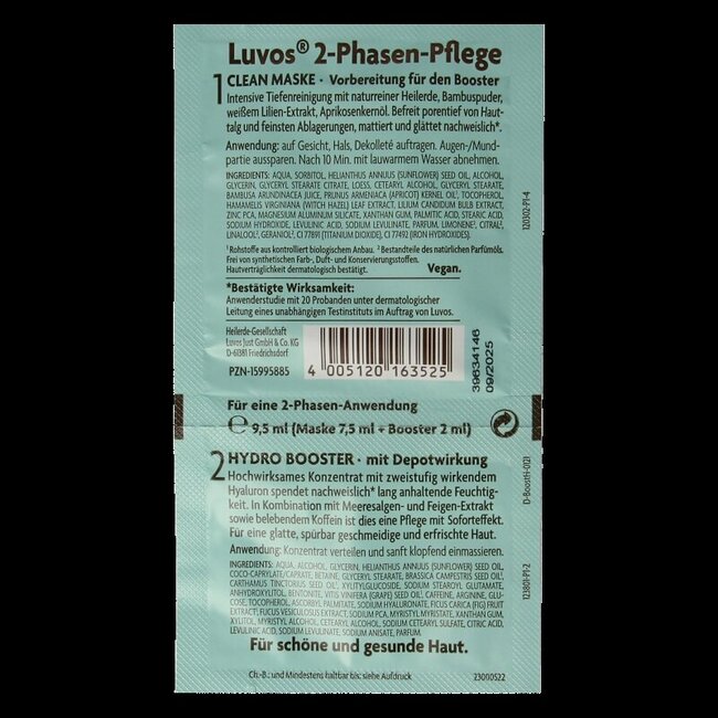 Masque-crème Luvos Hydro Booster 2 phases bio 9,5 Millilitres