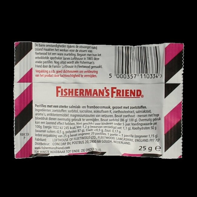Fisherman's Friend Framboos suikervrij 25 Gram