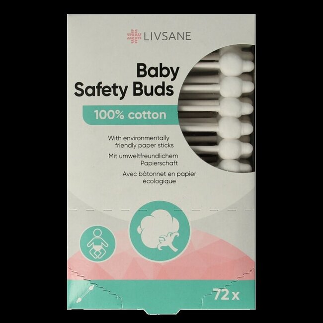Wattenstaafjes baby papier 72 Stuks