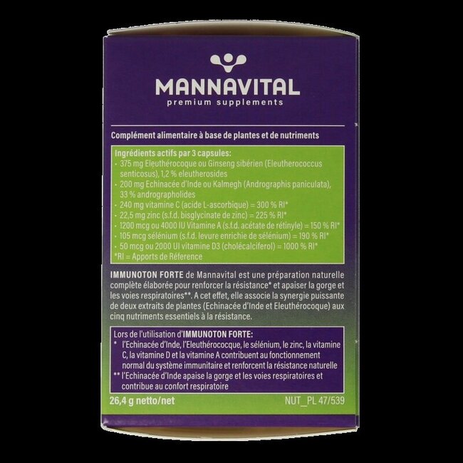 Mannavital Immunoton forte 60 gélules végétales