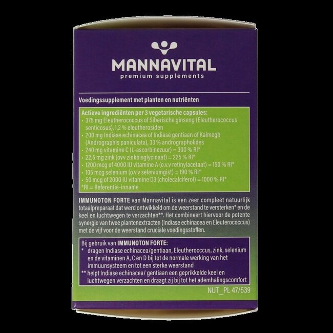 Mannavital Immunoton forte 60 gélules végétales