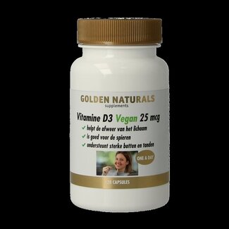Golden Naturals Golden Naturals Vitamine D3 25 mcg végane 120 capsules