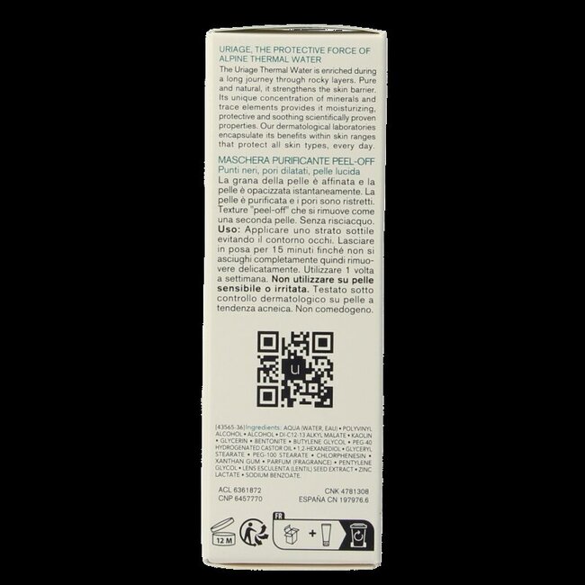 Masque peel-off Uriage Hyséac 50 ml