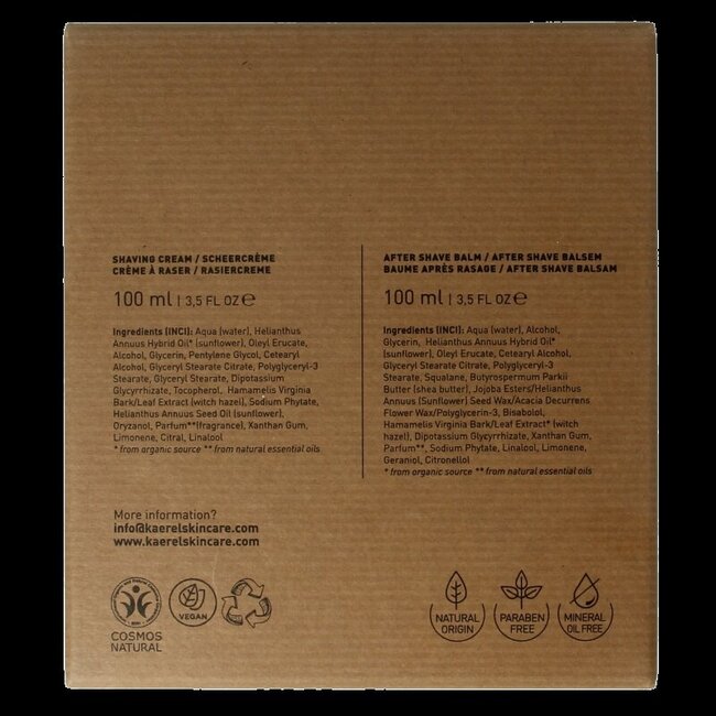 Coffret de rasage Kaerel Skin Care crème à raser et après-rasage 1 set
