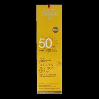 Louis Widmer Clear & dry sun spray 50 zonder parfum 200 Milliliter