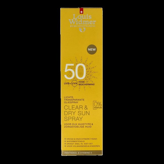 Clear & dry sun spray 50 zonder parfum 200 Milliliter