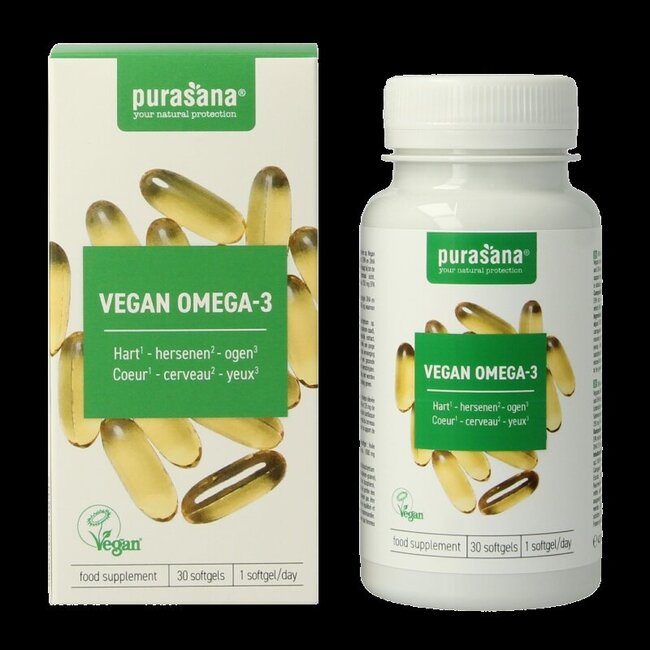Purasana Vegan omega-3 algenolie 30 Softgels