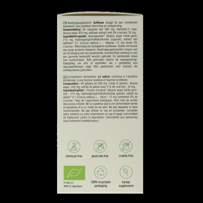 Purasana Safran vegan bio 60 gélules végétales