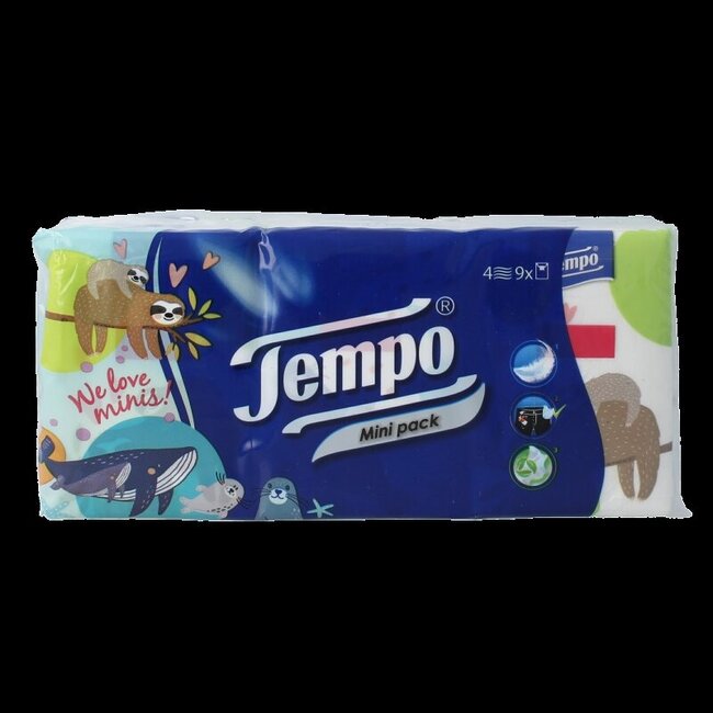 Tempo zakdoekje mini 4 laags 9 Stuks