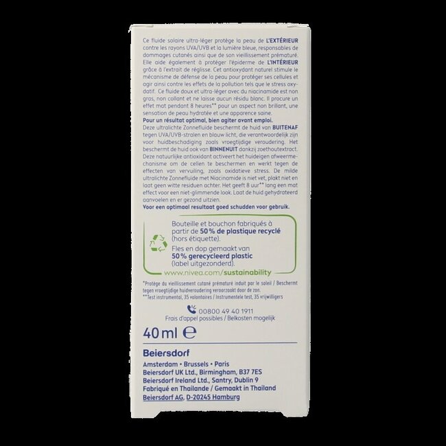 Nivea Sun Fluide Solaire Visage Quotidien SPF50+ 40 ml