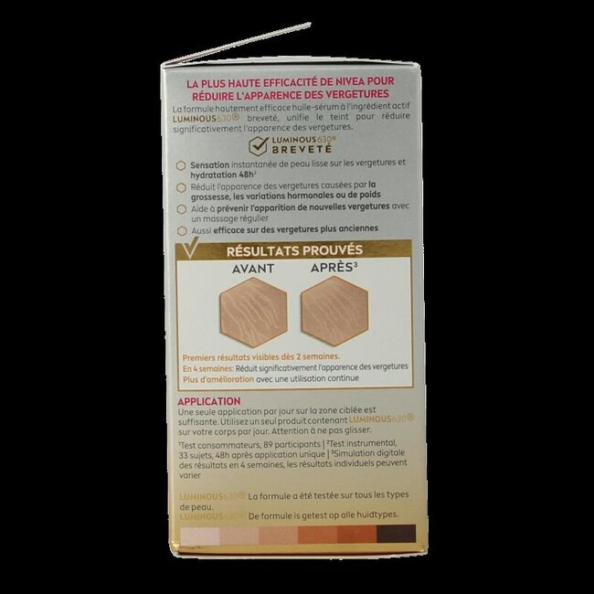 Nivea Luminous 630 Huile-Sérum Corps Anti-Vergetures 100 ml