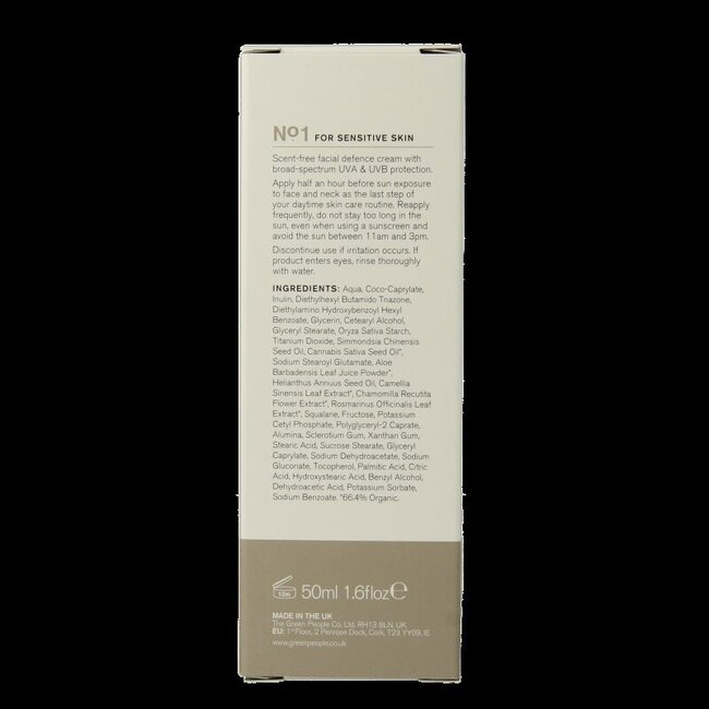 Green People Crème Solaire Visage Sans Parfum SPF15 50 ml