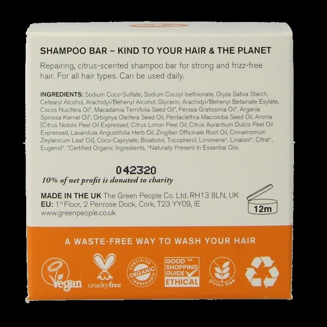 Green People Shampoing solide agrumes et gingembre 50 g