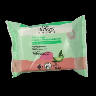 Alviana Reinigingsdoekjes vochtig aloe vera  25 Stuks